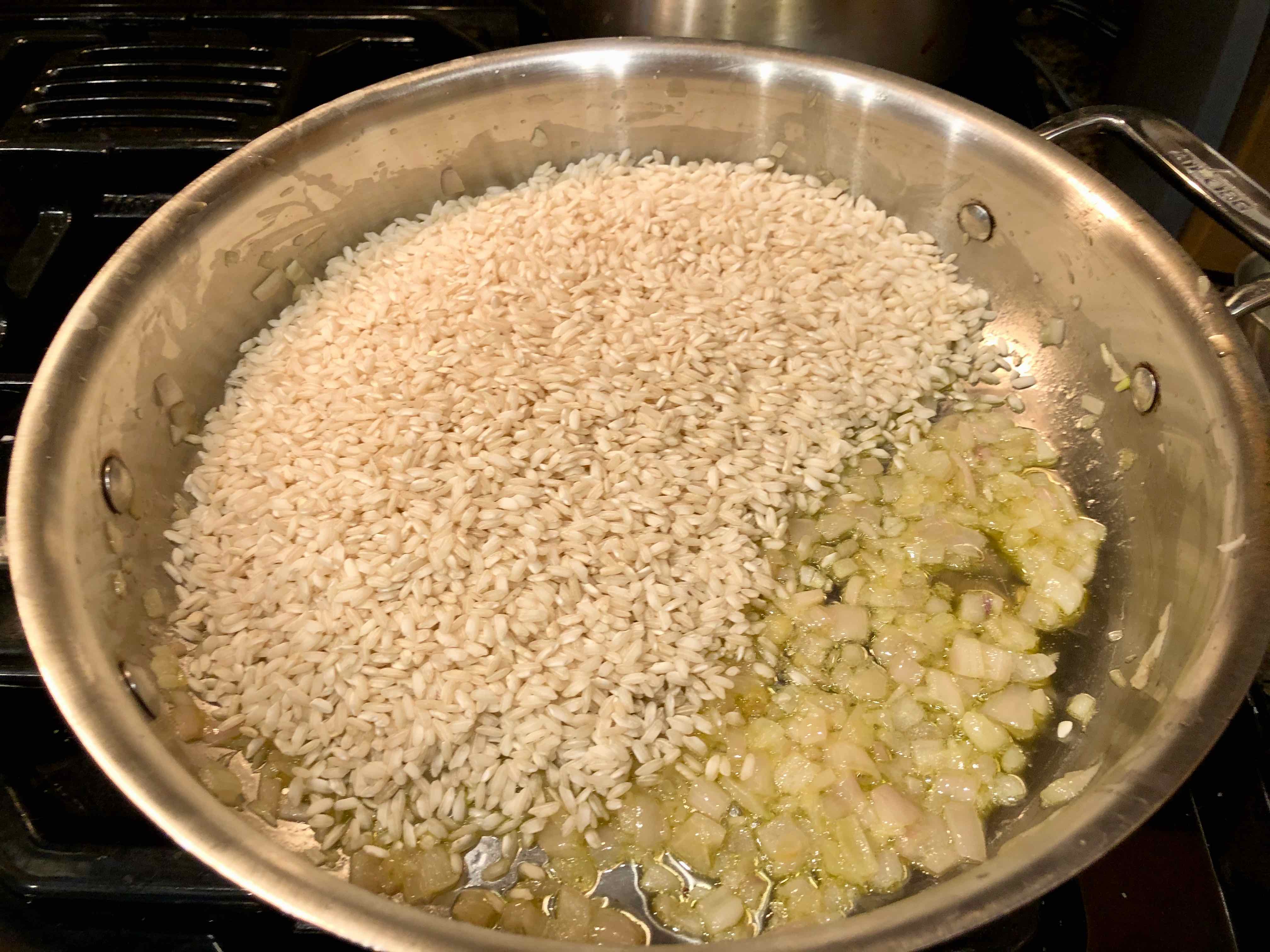 Risotto with Basil, Walnuts, and Parmesan – Cooking from Books